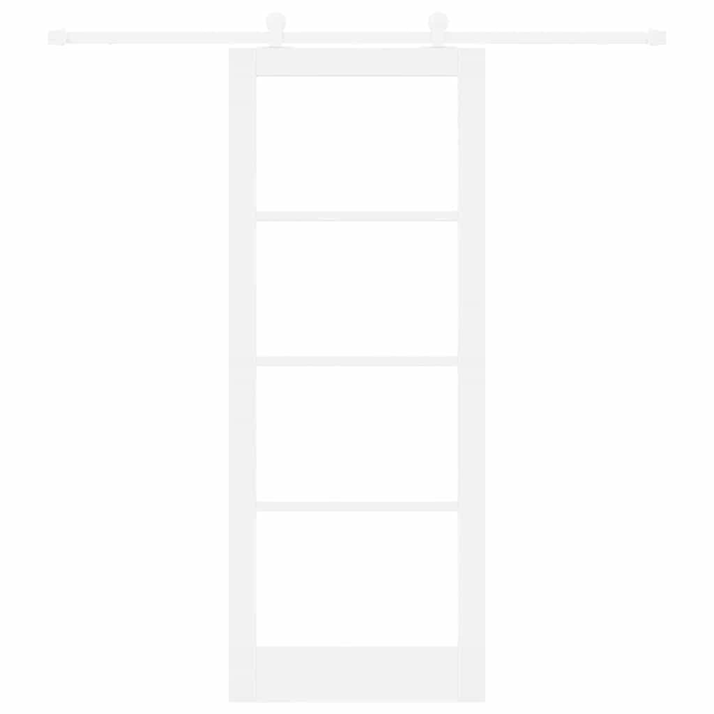 vidaXL Sliding Door ORKDAL White 83 x 211 cm Solid Pine Wood and Glass