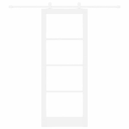 vidaXL Sliding Door ORKDAL White 83 x 211 cm Solid Pine Wood and Glass
