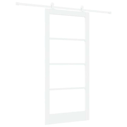 vidaXL Sliding Door ORKDAL White 93 x 202 cm Solid Pine Wood and Glass