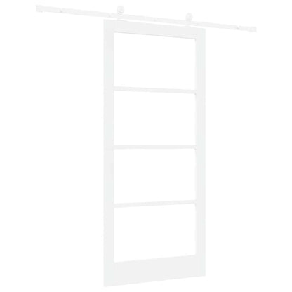 vidaXL Sliding Door ORKDAL White 93 x 202 cm Solid Pine Wood and Glass