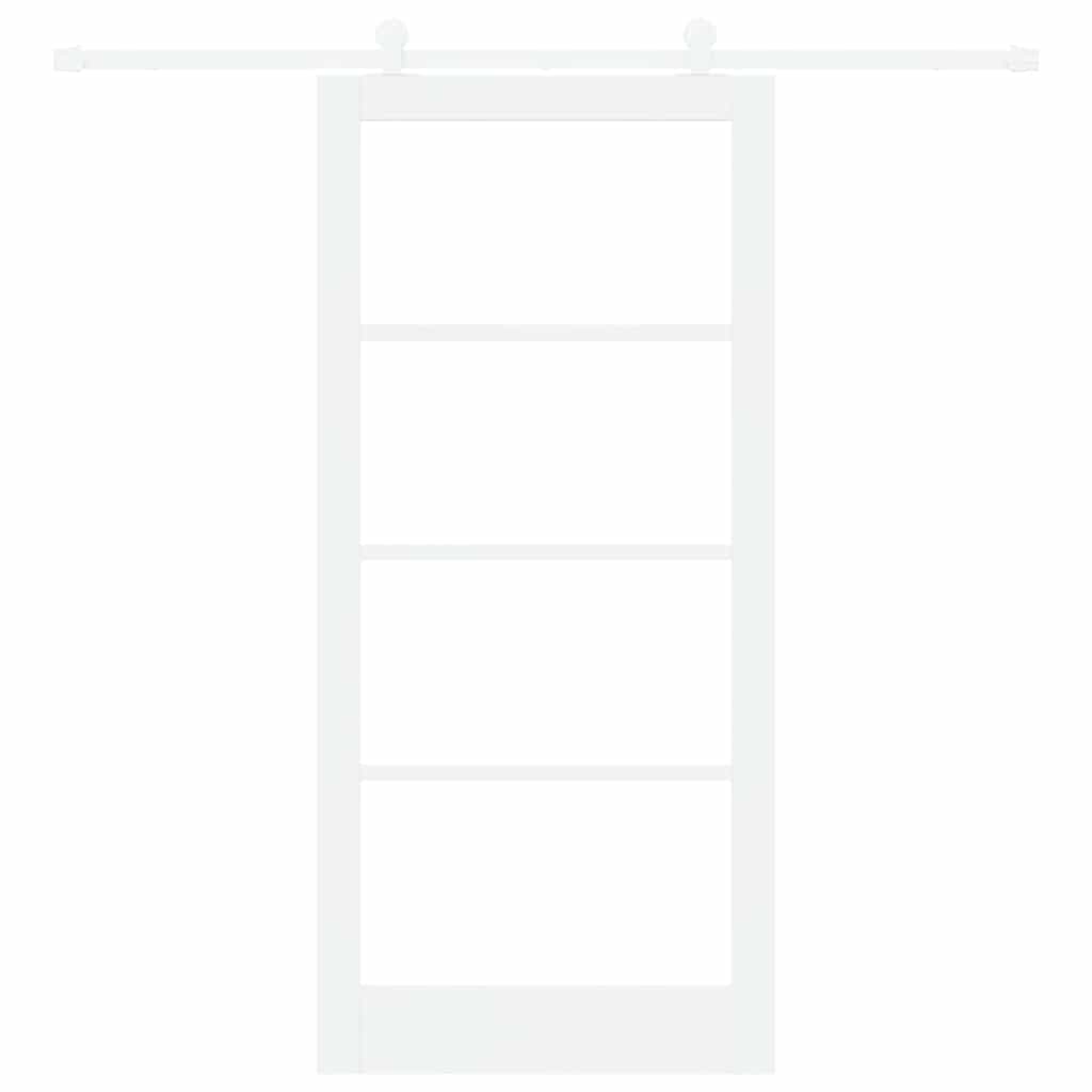 vidaXL Sliding Door ORKDAL White 93 x 202 cm Solid Pine Wood and Glass