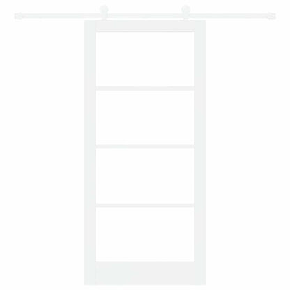 vidaXL Sliding Door ORKDAL White 93 x 202 cm Solid Pine Wood and Glass