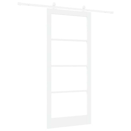 vidaXL Sliding Door ORKDAL White 93 x 211 cm Solid Pine Wood and Glass