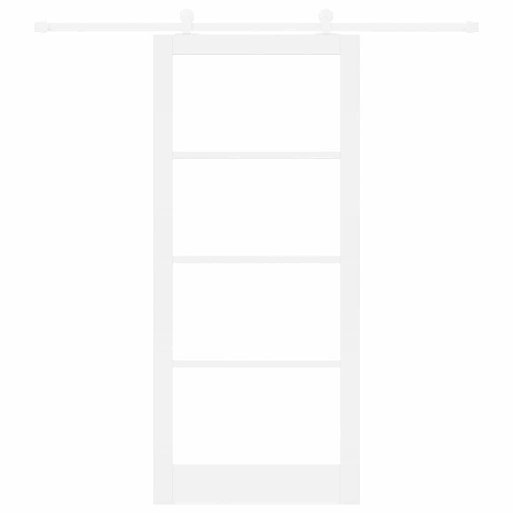 vidaXL Sliding Door ORKDAL White 93 x 211 cm Solid Pine Wood and Glass