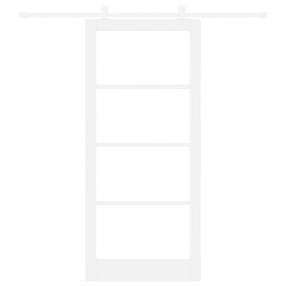 vidaXL Sliding Door ORKDAL White 93 x 211 cm Solid Pine Wood and Glass