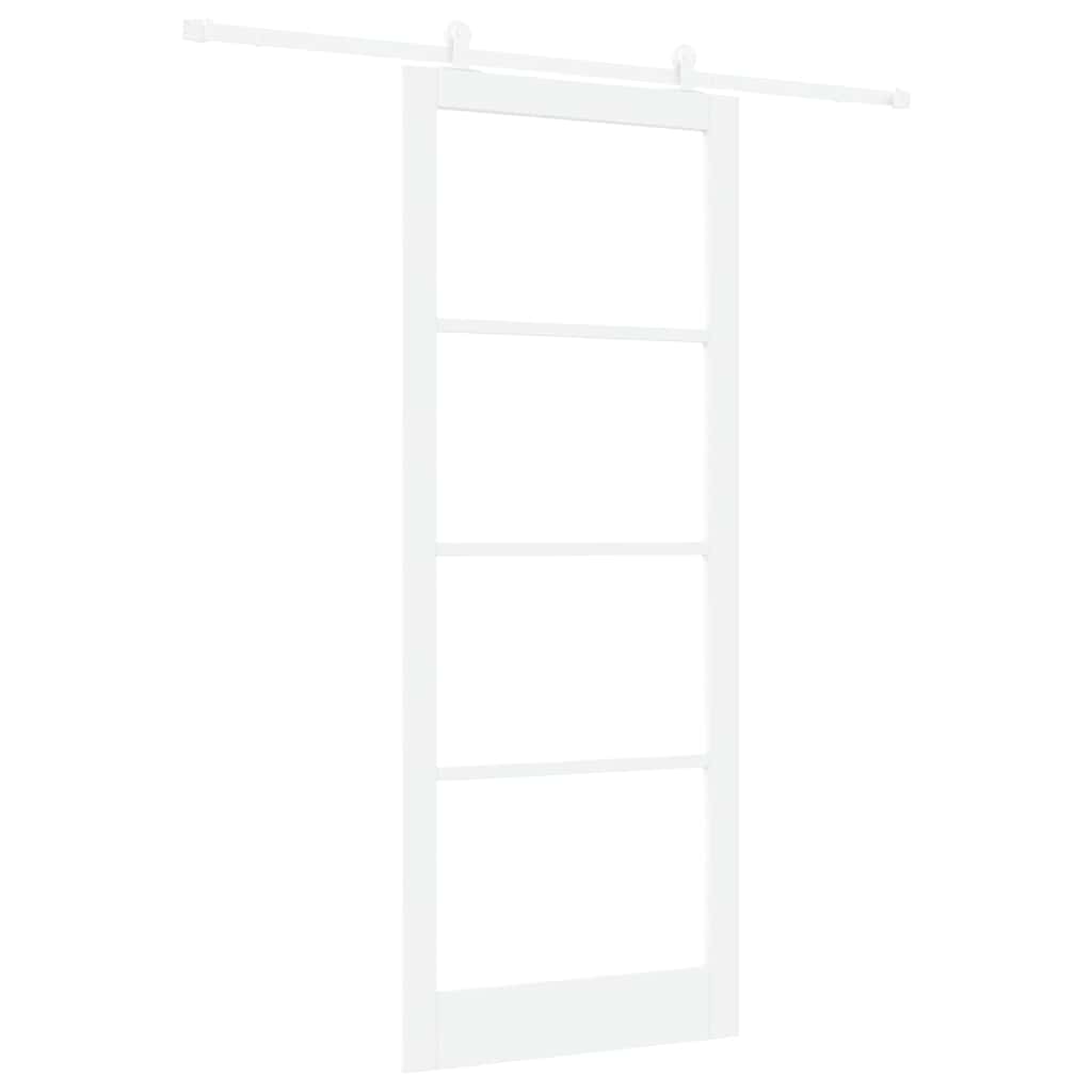 vidaXL Sliding Door ORKDAL White 93 x 232 cm Solid Pine Wood and Glass