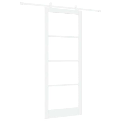 vidaXL Sliding Door ORKDAL White 93 x 232 cm Solid Pine Wood and Glass