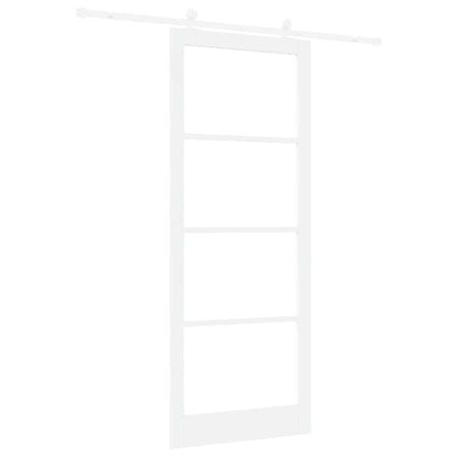 vidaXL Sliding Door ORKDAL White 93 x 232 cm Solid Pine Wood and Glass