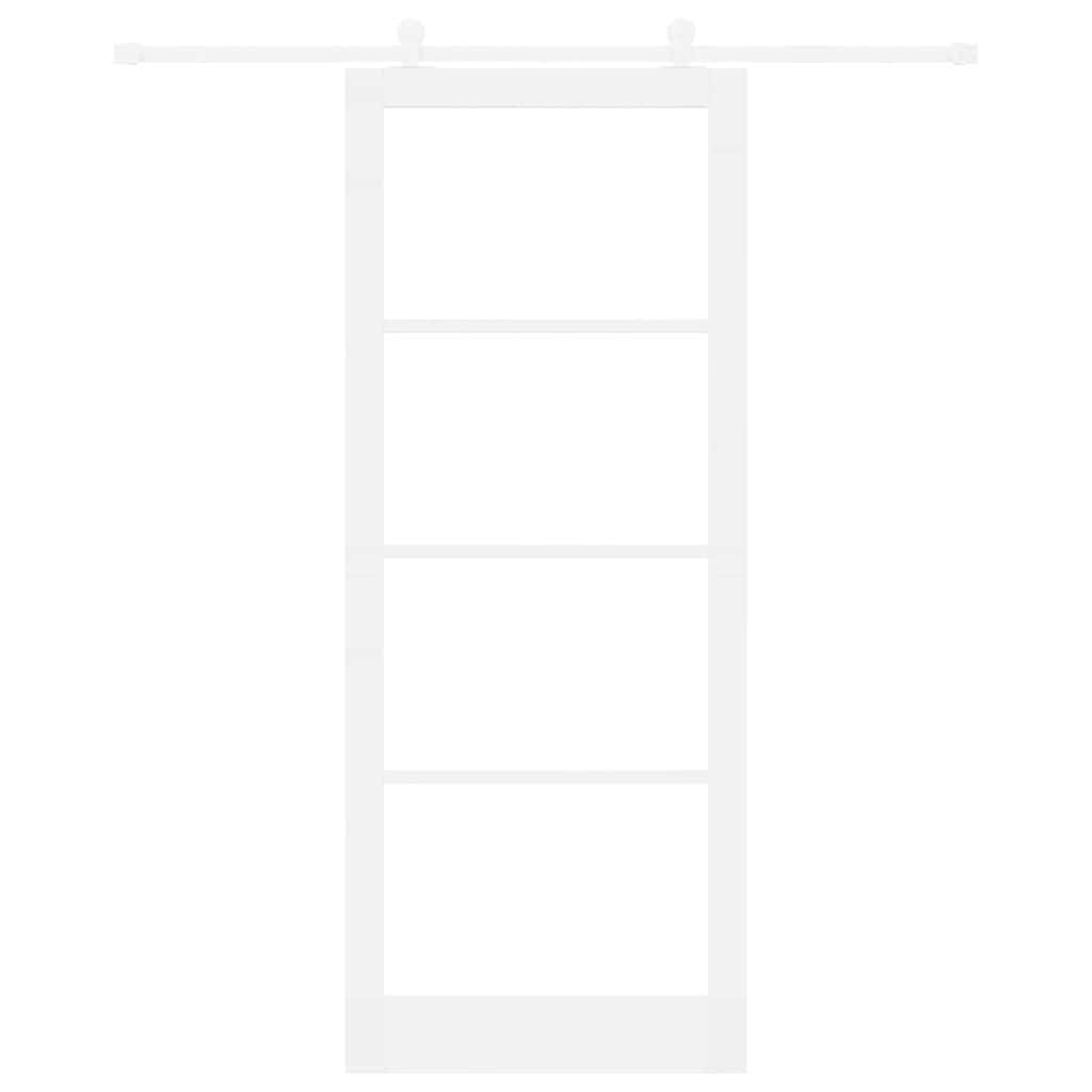 vidaXL Sliding Door ORKDAL White 93 x 232 cm Solid Pine Wood and Glass