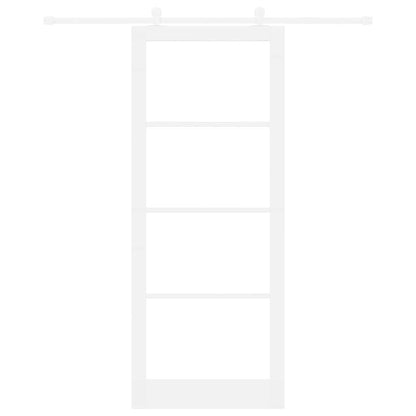 vidaXL Sliding Door ORKDAL White 93 x 232 cm Solid Pine Wood and Glass