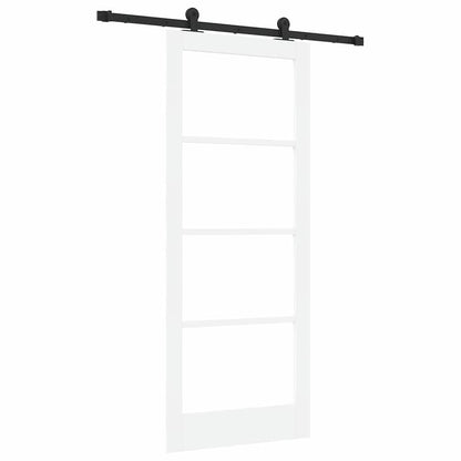 vidaXL Sliding Door ORKDAL White 83 x 202 cm Solid Pine Wood and Glass