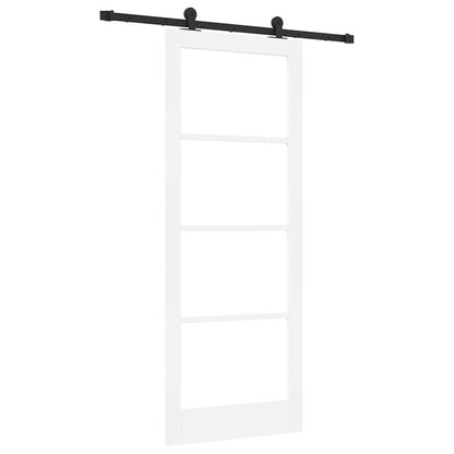 vidaXL Sliding Door ORKDAL White 83 x 211 cm Solid Pine Wood and Glass