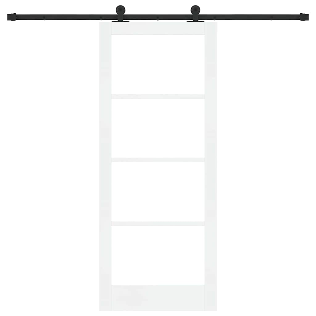 vidaXL Sliding Door ORKDAL White 83 x 202 cm Solid Pine Wood and Glass