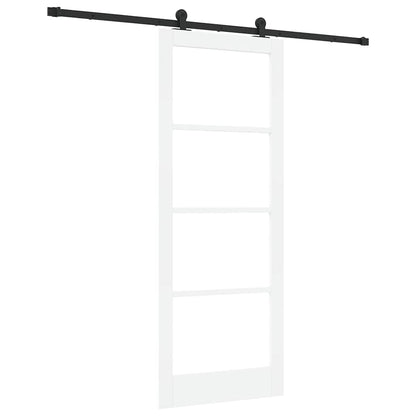vidaXL Sliding Door ORKDAL White 83 x 211 cm Solid Pine Wood and Glass