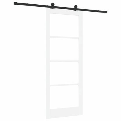 vidaXL Sliding Door ORKDAL White 83 x 211 cm Solid Pine Wood and Glass