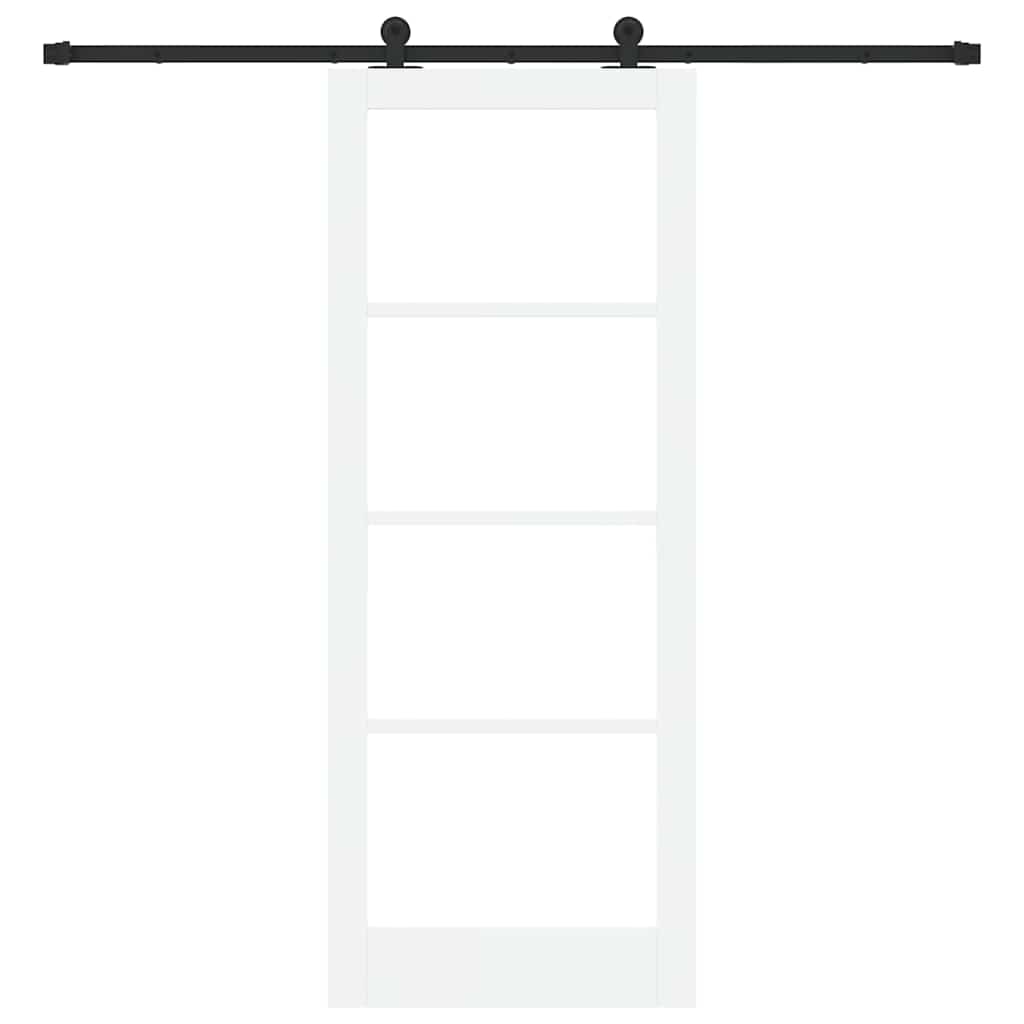 vidaXL Sliding Door ORKDAL White 83 x 211 cm Solid Pine Wood and Glass