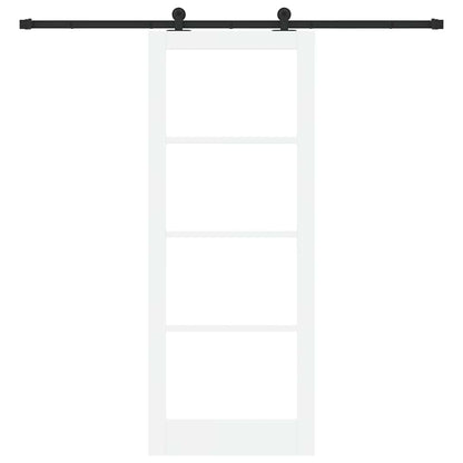 vidaXL Sliding Door ORKDAL White 83 x 211 cm Solid Pine Wood and Glass