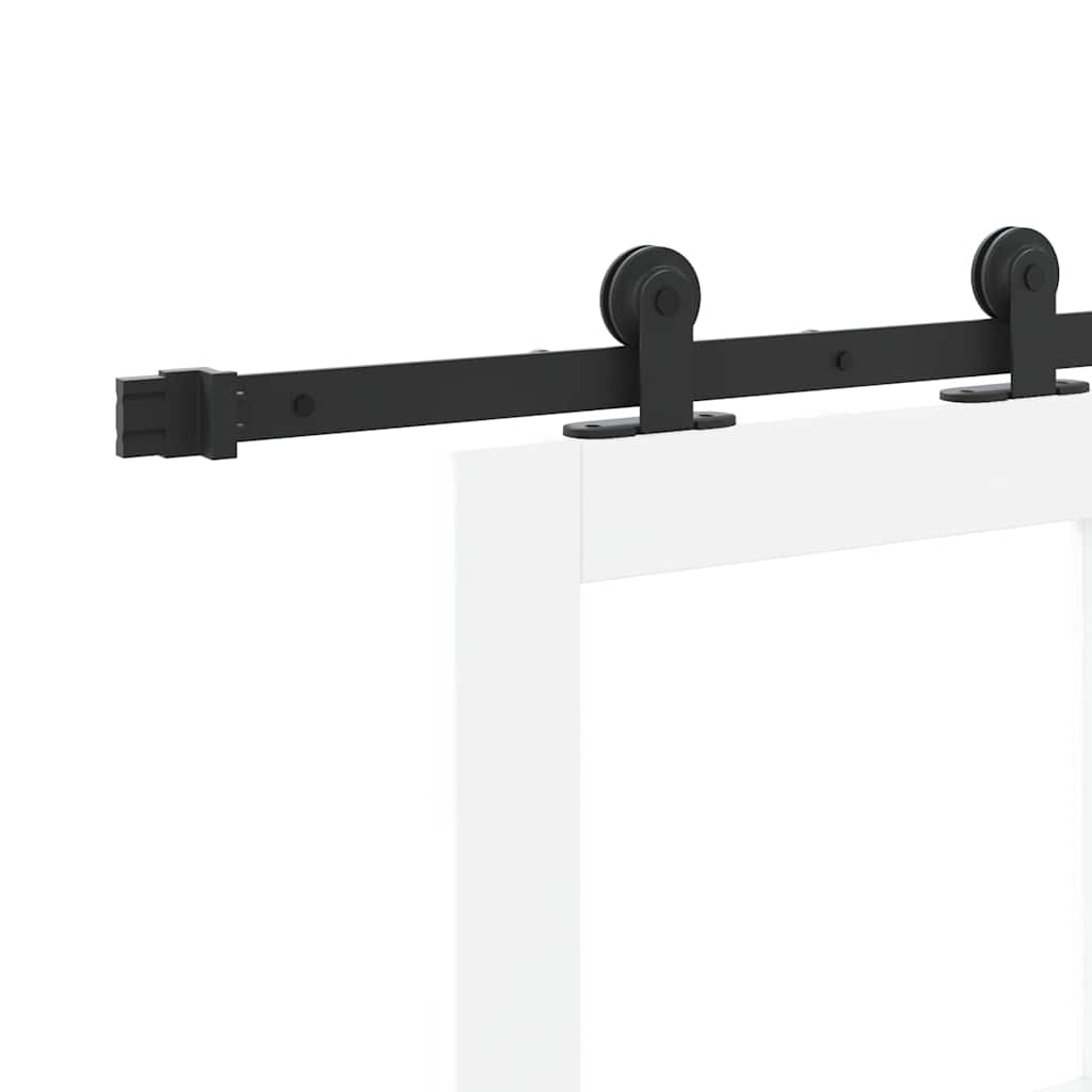 vidaXL Sliding Door ORKDAL White 93 x 202 cm Solid Pine Wood and Glass