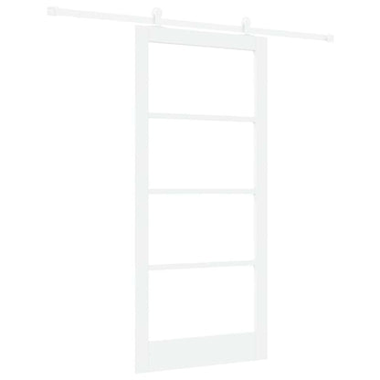 vidaXL Sliding Door ORKDAL White 93 x 202 cm Solid Pine Wood and Glass