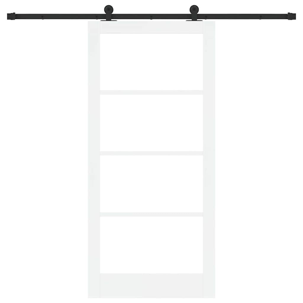 vidaXL Sliding Door ORKDAL White 93 x 202 cm Solid Pine Wood and Glass