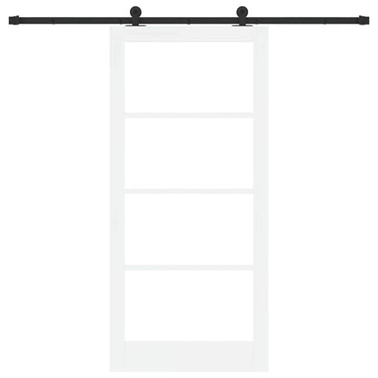 vidaXL Sliding Door ORKDAL White 93 x 202 cm Solid Pine Wood and Glass