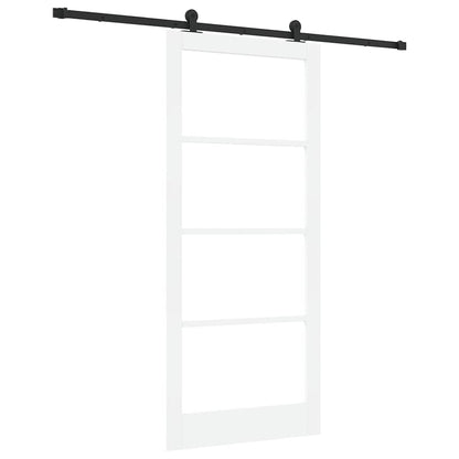 vidaXL Sliding Door ORKDAL White 93 x 211 cm Solid Pine Wood and Glass