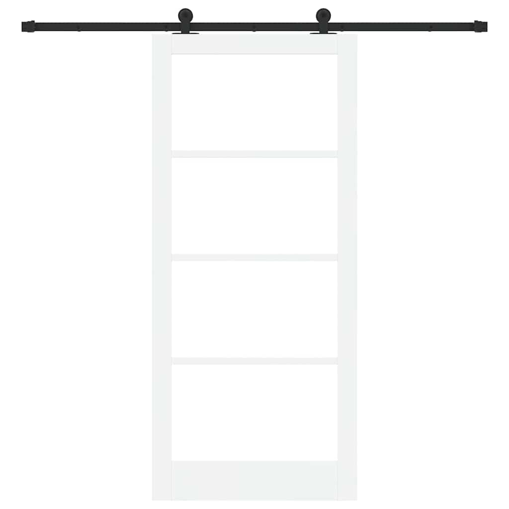 vidaXL Sliding Door ORKDAL White 93 x 211 cm Solid Pine Wood and Glass