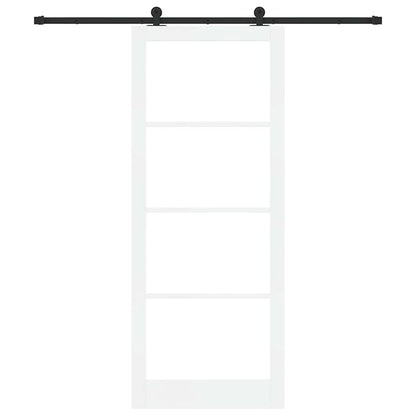 vidaXL Sliding Door ORKDAL White 93 x 232 cm Solid Pine Wood and Glass