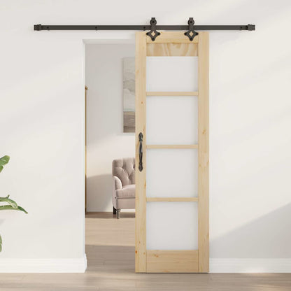 vidaXL Sliding Door ORKDAL Natural and Black 61 x 198.5 cm