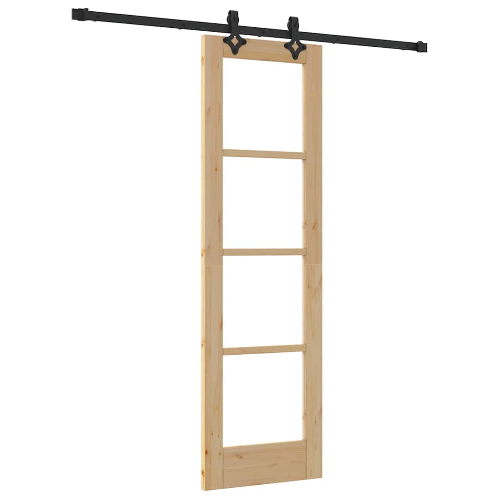 vidaXL Sliding Door ORKDAL Natural and Black 61 x 198.5 cm