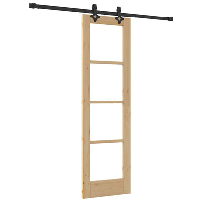 vidaXL Sliding Door ORKDAL Natural and Black 61 x 198.5 cm