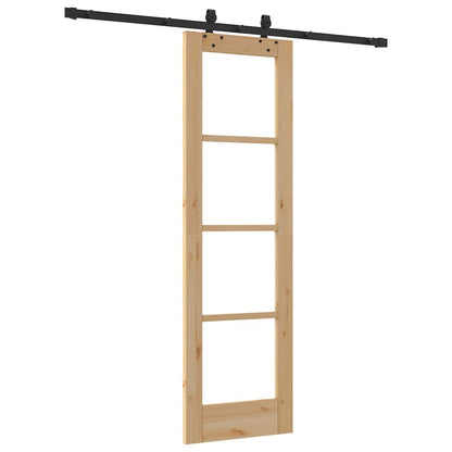 vidaXL Sliding Door ORKDAL Natural and Black 61 x 198.5 cm