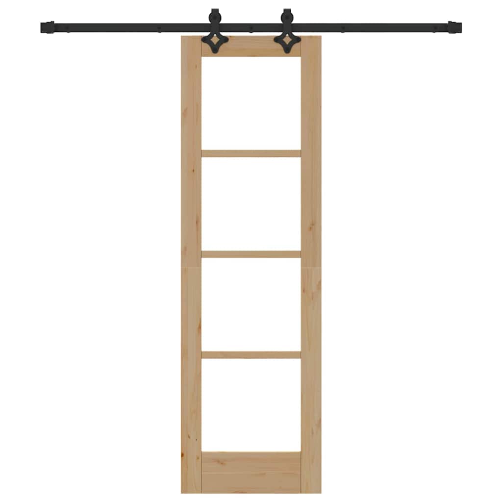 vidaXL Sliding Door ORKDAL Natural and Black 61 x 198.5 cm