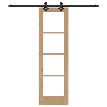 vidaXL Sliding Door ORKDAL Natural and Black 61 x 198.5 cm