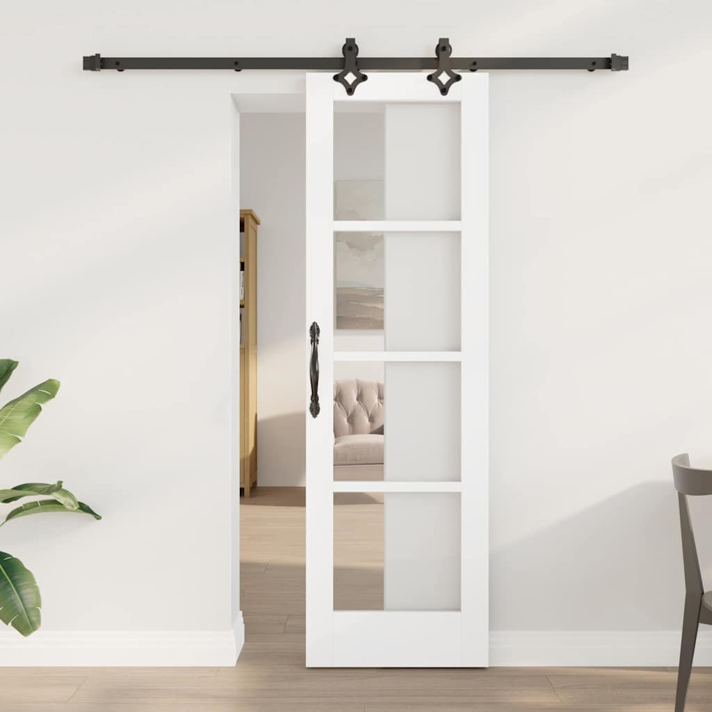 vidaXL Sliding Door ORKDAL White and Black 61 x 198.5 cm