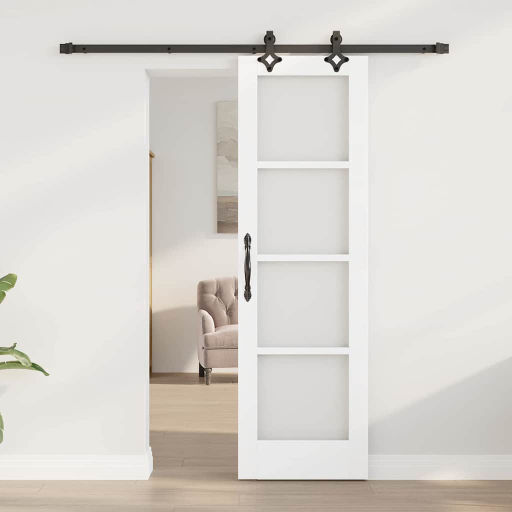 vidaXL Sliding Door ORKDAL White and Black 61 x 198.5 cm