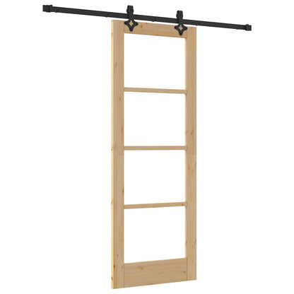 vidaXL Sliding Door ORKDAL Natural and Black 73.5 x 198.5 cm