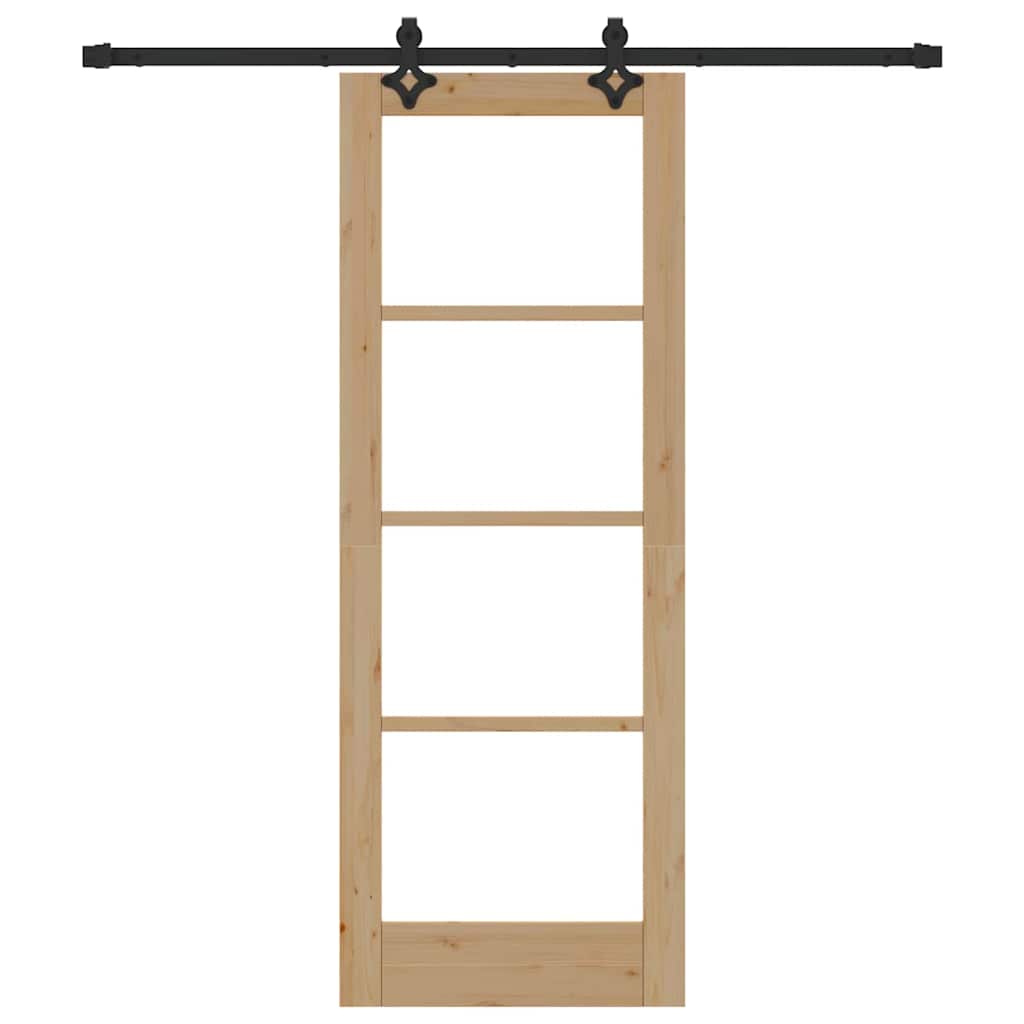 vidaXL Sliding Door ORKDAL Natural and Black 73.5 x 198.5 cm