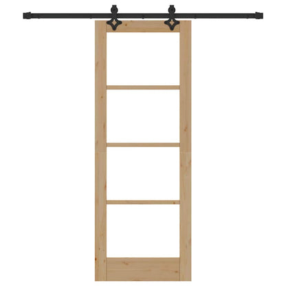 vidaXL Sliding Door ORKDAL Natural and Black 73.5 x 198.5 cm