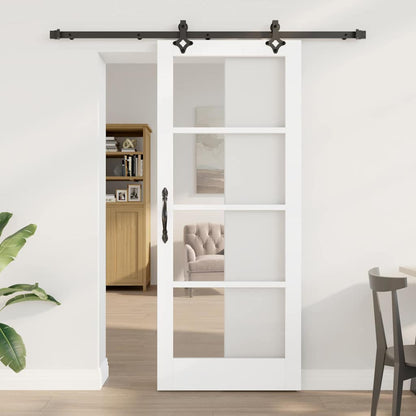 vidaXL Sliding Door ORKDAL White and Black 83 x 202 cm