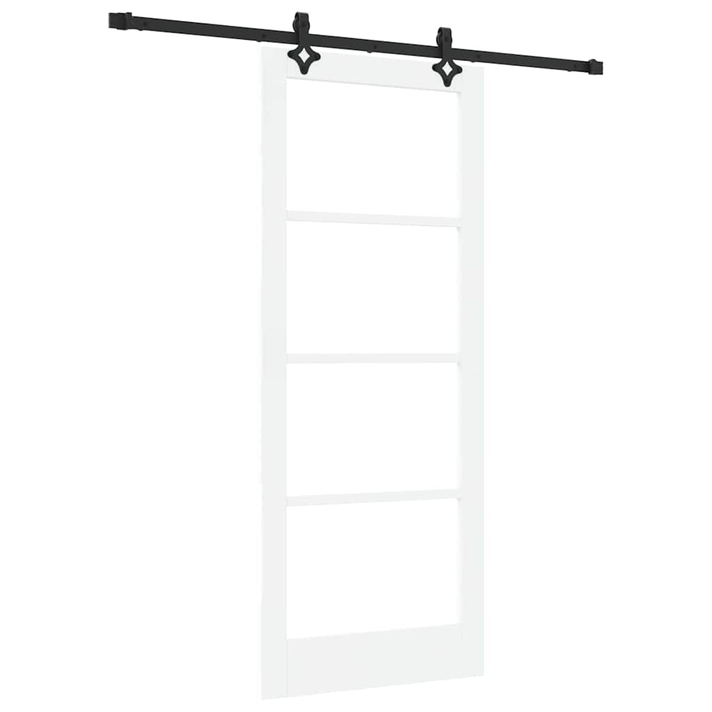 vidaXL Sliding Door ORKDAL White and Black 83 x 202 cm