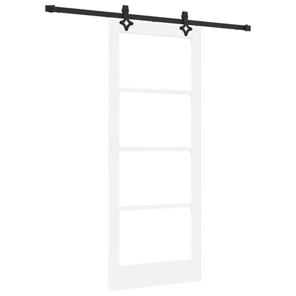 vidaXL Sliding Door ORKDAL White and Black 83 x 202 cm