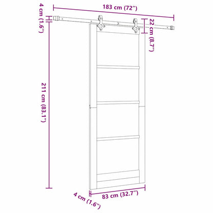 vidaXL Sliding Door ORKDAL White and Black 83 x 211 cm