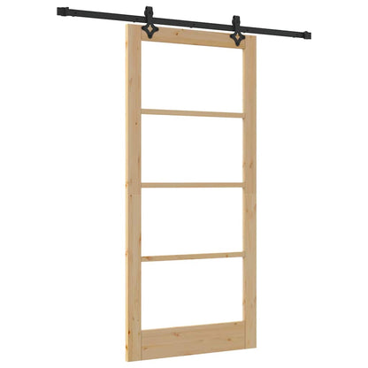 vidaXL Sliding Door ORKDAL Natural and Black 93 x 202 cm