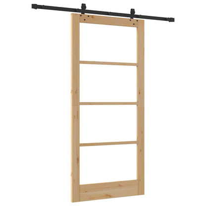 vidaXL Sliding Door ORKDAL Natural and Black 93 x 202 cm