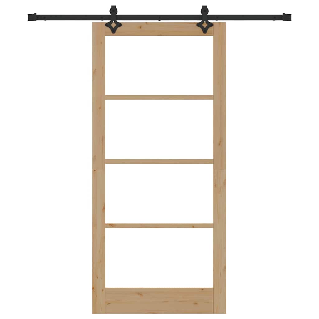 vidaXL Sliding Door ORKDAL Natural and Black 93 x 202 cm