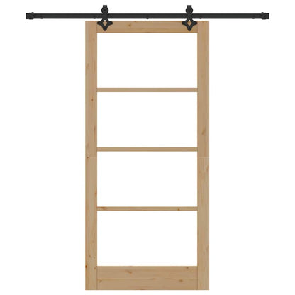 vidaXL Sliding Door ORKDAL Natural and Black 93 x 202 cm