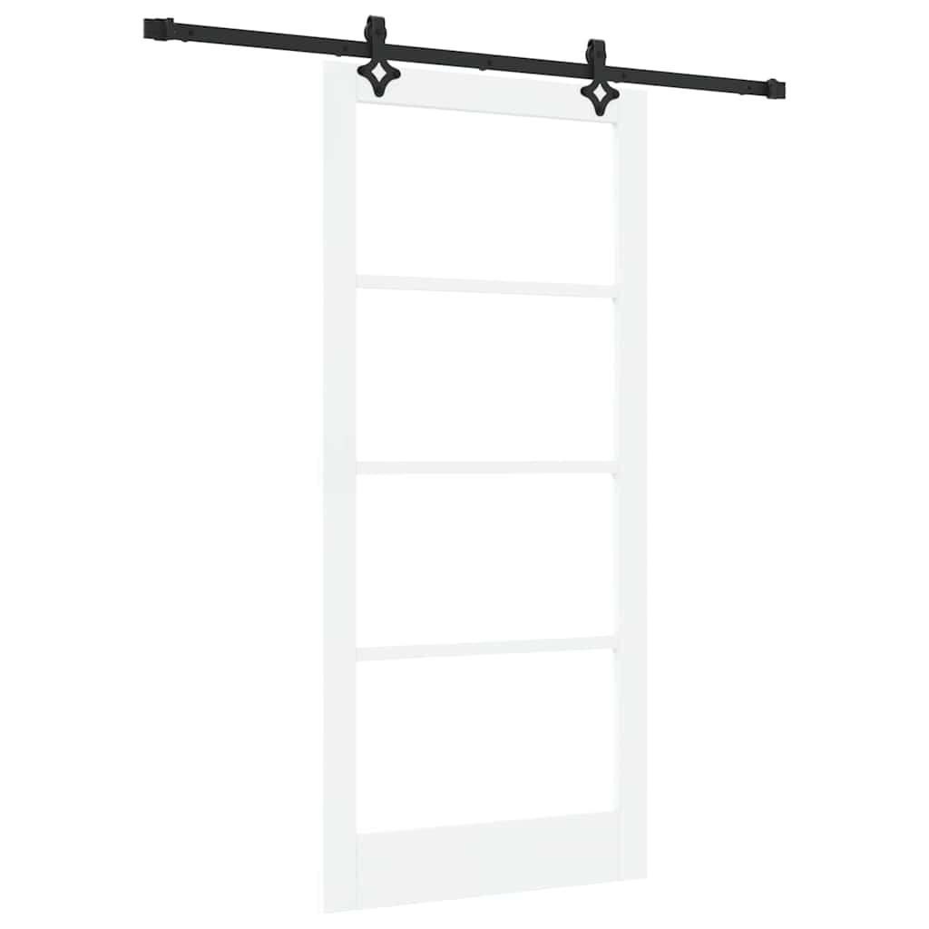 vidaXL Sliding Door ORKDAL White and Black 93 x 202 cm