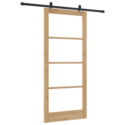 vidaXL Sliding Door ORKDAL Natural and Black 93 x 211 cm