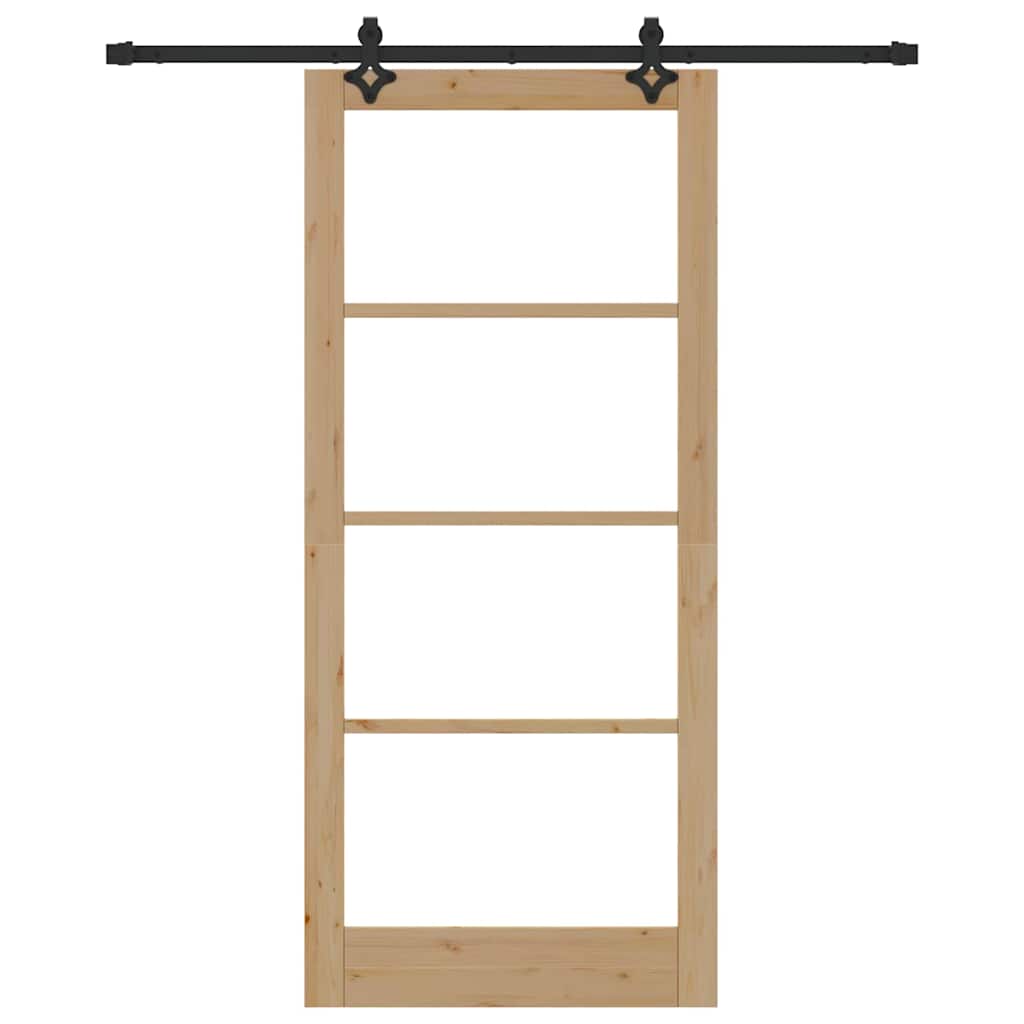 vidaXL Sliding Door ORKDAL Natural and Black 93 x 211 cm